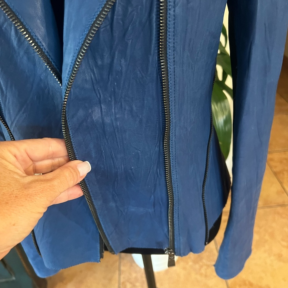 Elie tahari leather moto jacket - Picture 10 of 16